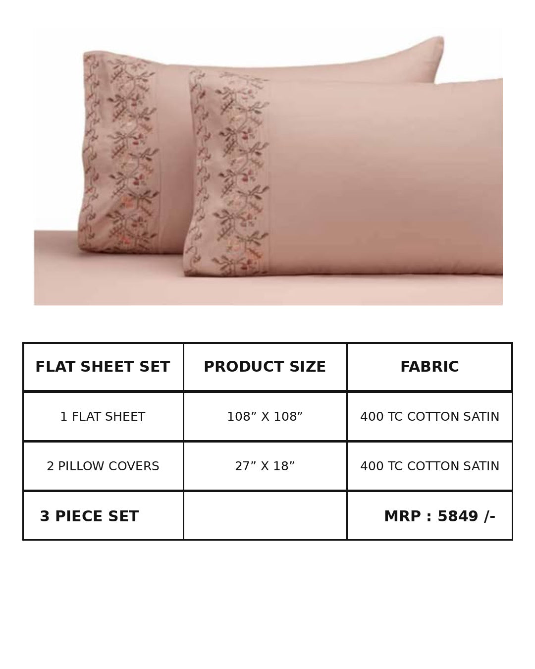 Anna Simona 3 Piece Flat Sheet Set