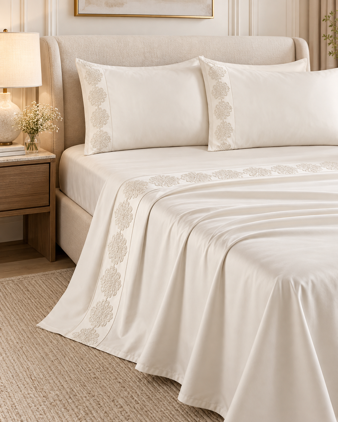 Anna Simona 3 Piece Flat Sheet Set