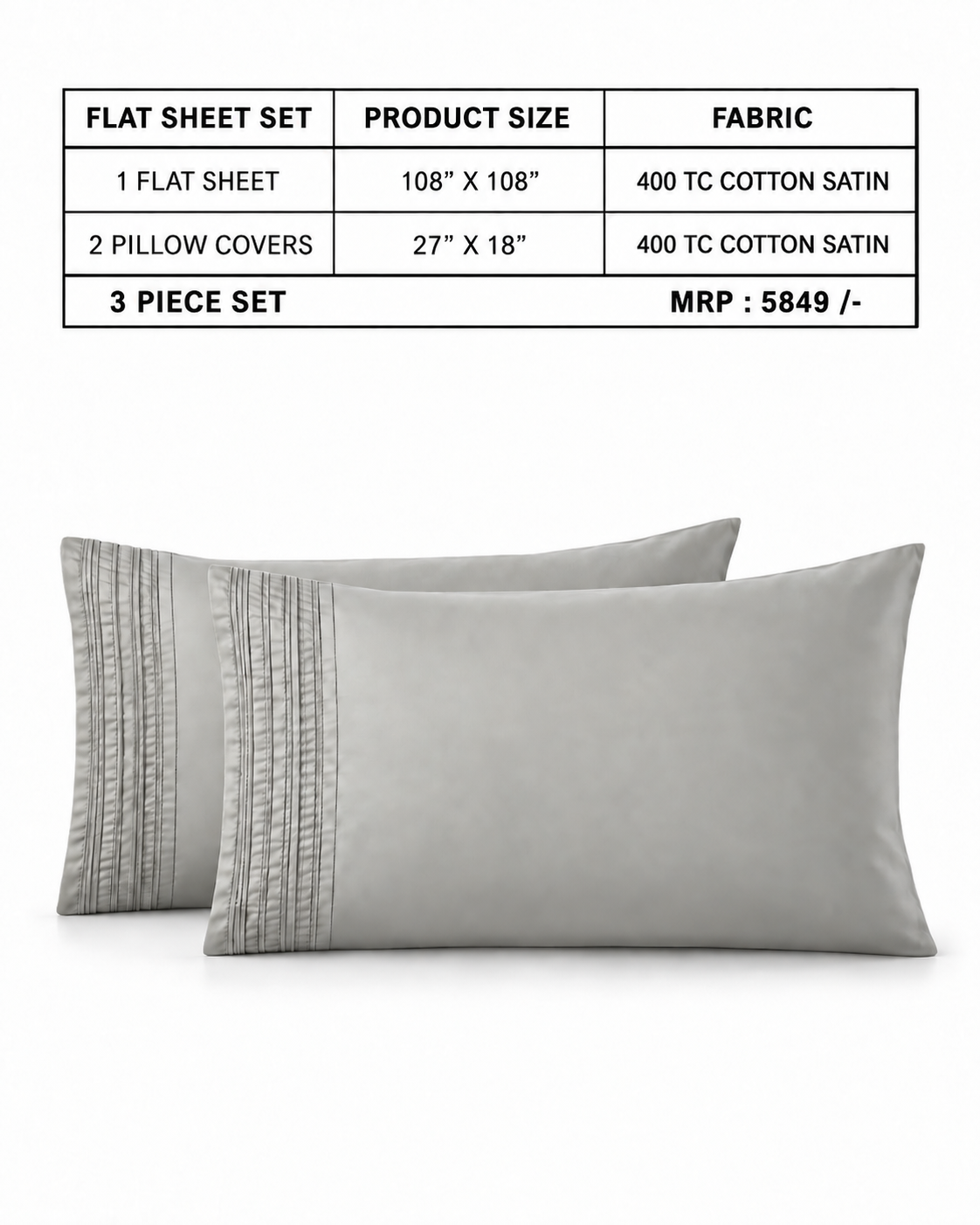 Anna Simona 3 Piece Flat Sheet Set