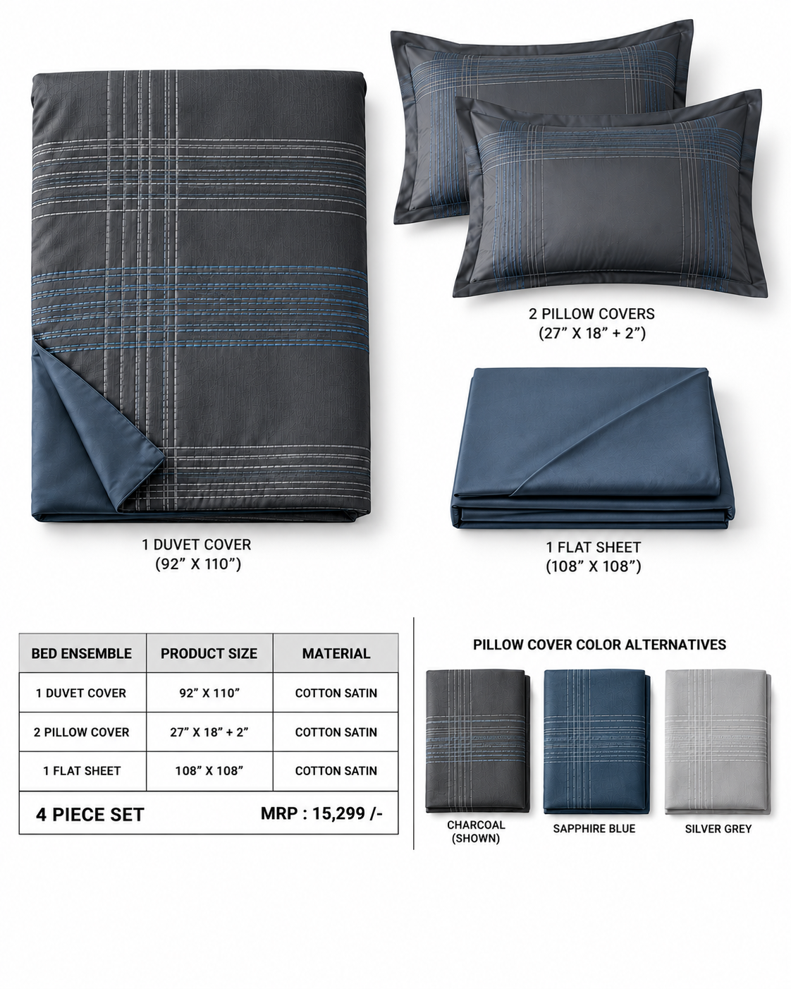 Anna Simona 4 Piece Duvet Set