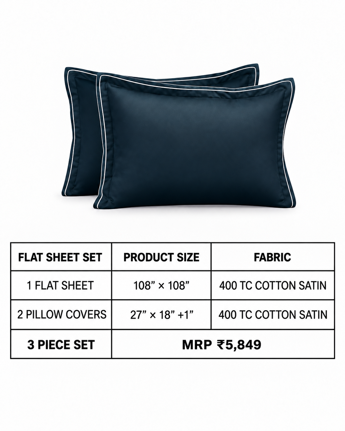 Anna Simona 3 Piece Flat Sheet Set