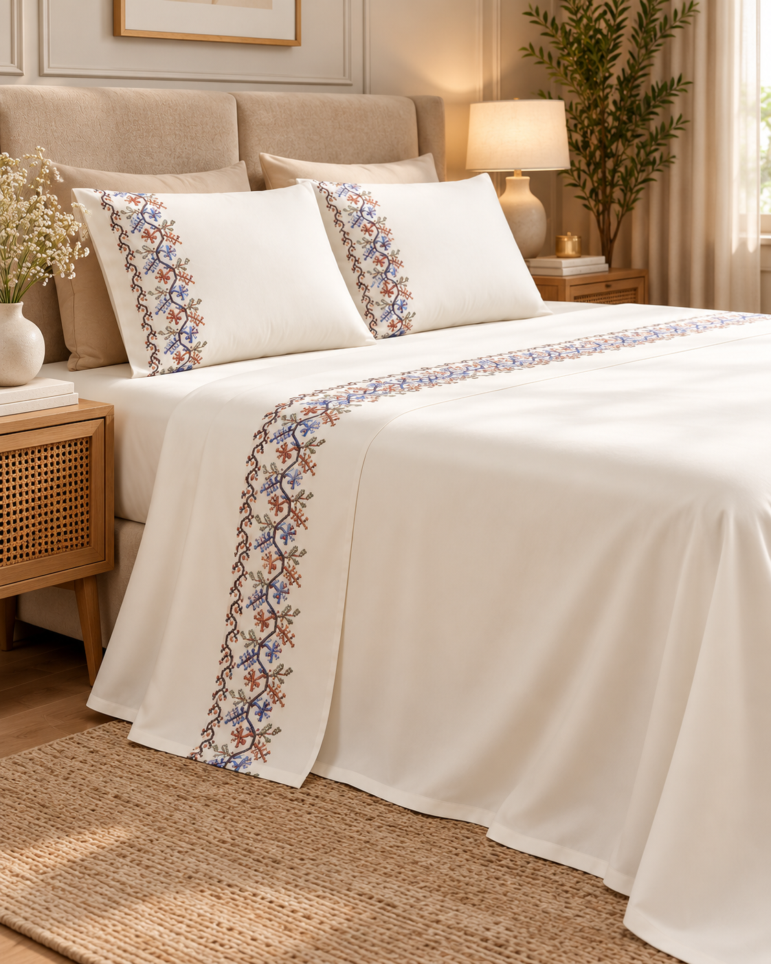Anna Simona 3 Piece Flat Sheet Set