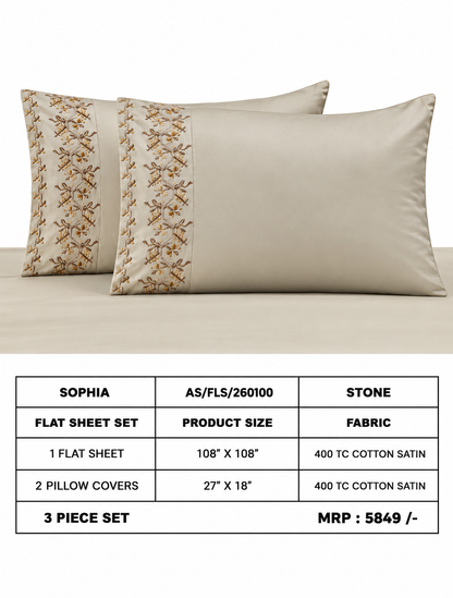 Anna Simona 3 Piece Flat Sheet Set