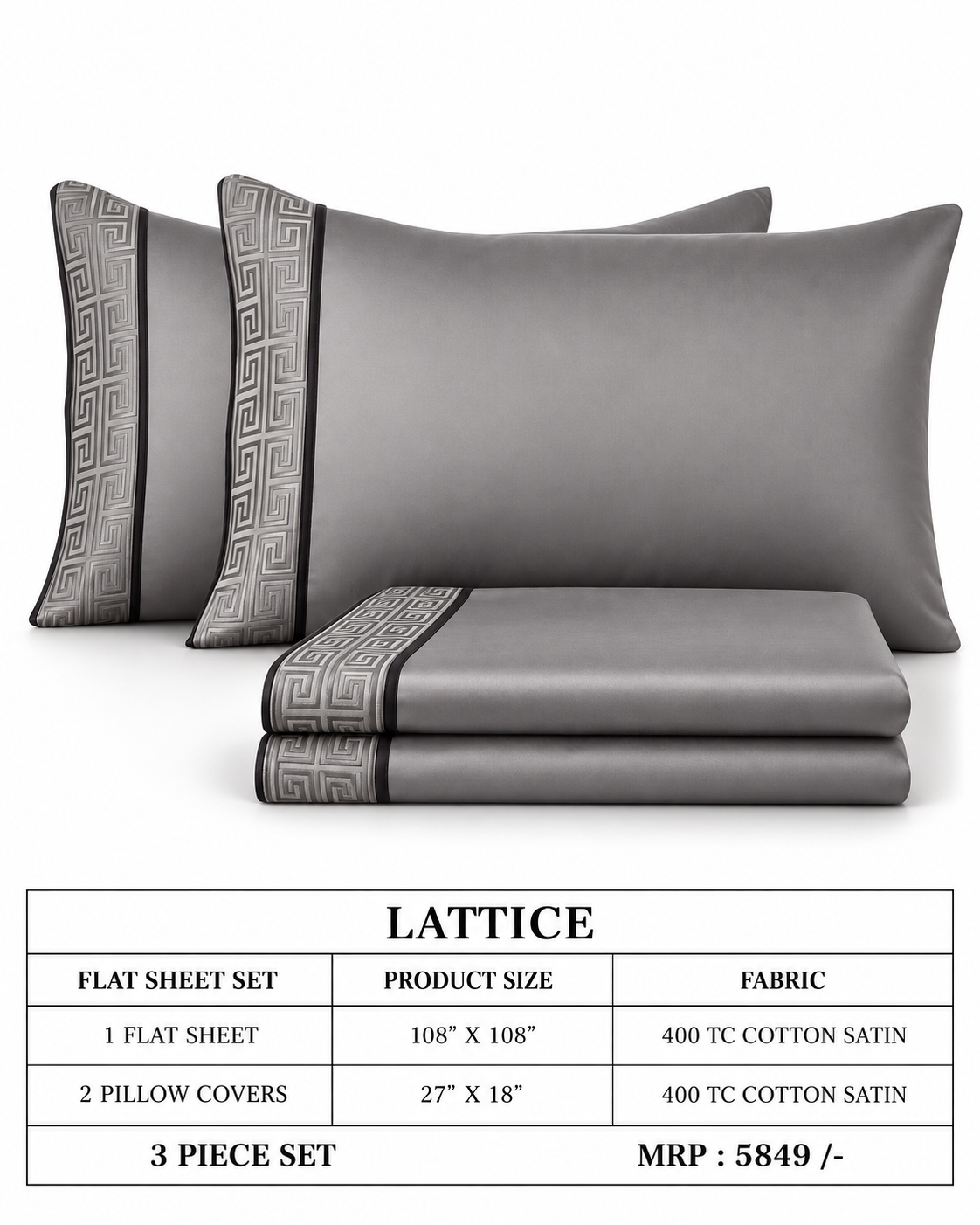 Anna Simona 3 Piece Flat Sheet Set
