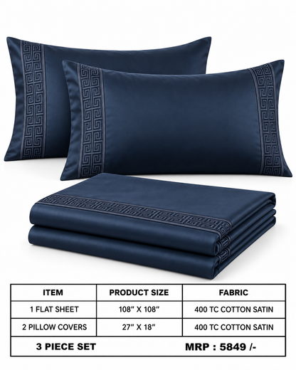 Anna Simona 3 Piece Flat Sheet Set