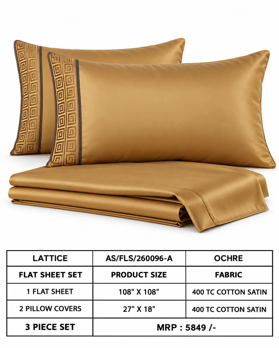 Anna Simona 3 Piece Flat Sheet Set