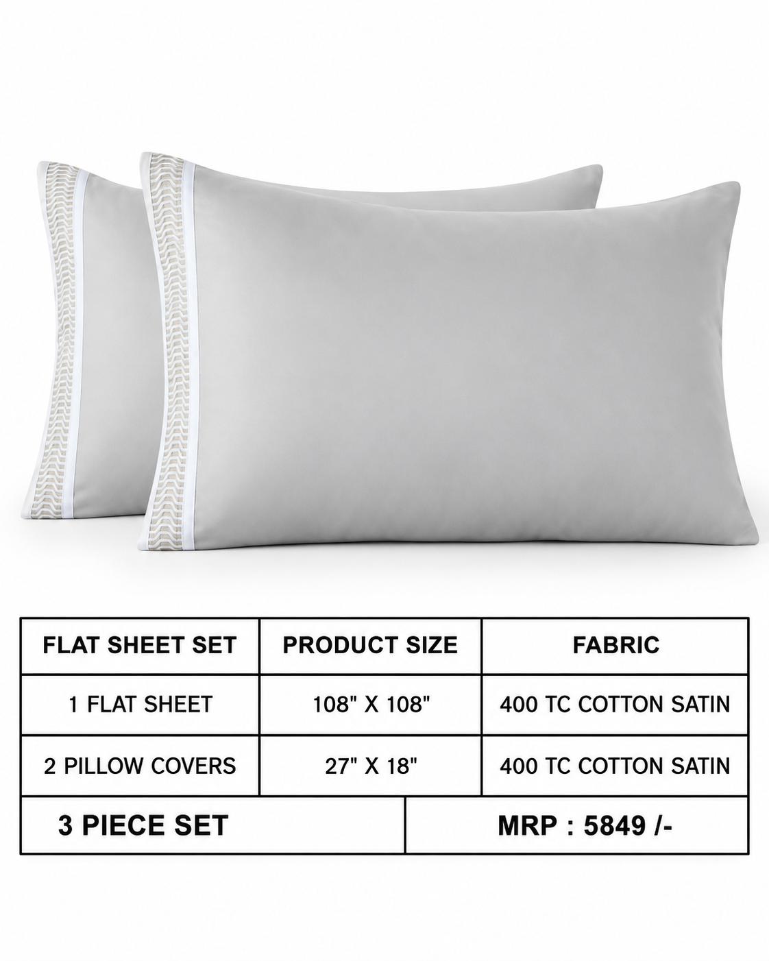 Anna Simona 3 Piece Flat Sheet Set