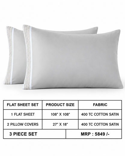 Anna Simona 3 Piece Flat Sheet Set