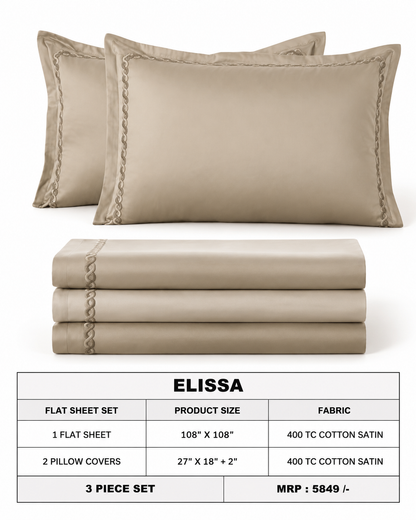 Anna Simona 3 Piece Flat Sheet Set