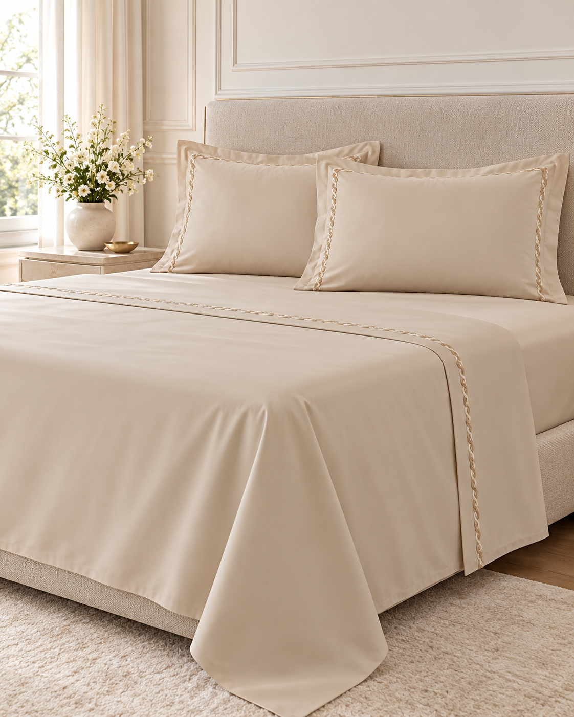 Anna Simona 3 Piece Flat Sheet Set