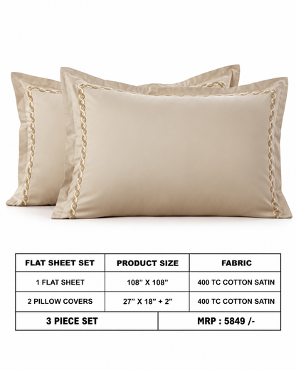 Anna Simona 3 Piece Flat Sheet Set