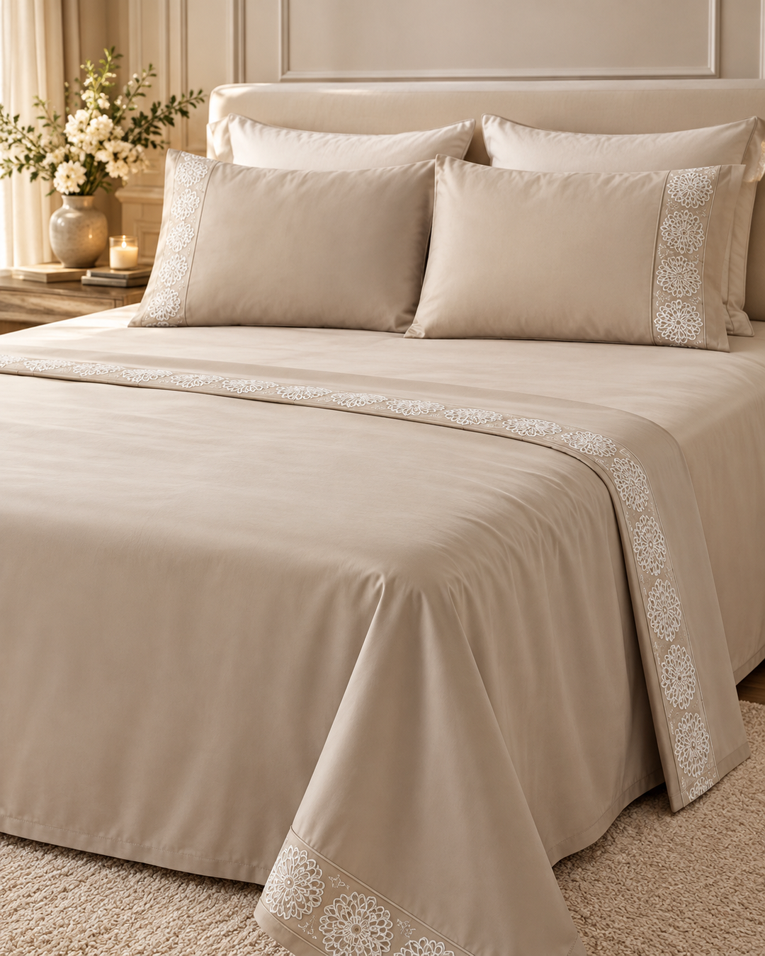 Anna Simona 3 Piece Flat Sheet Set