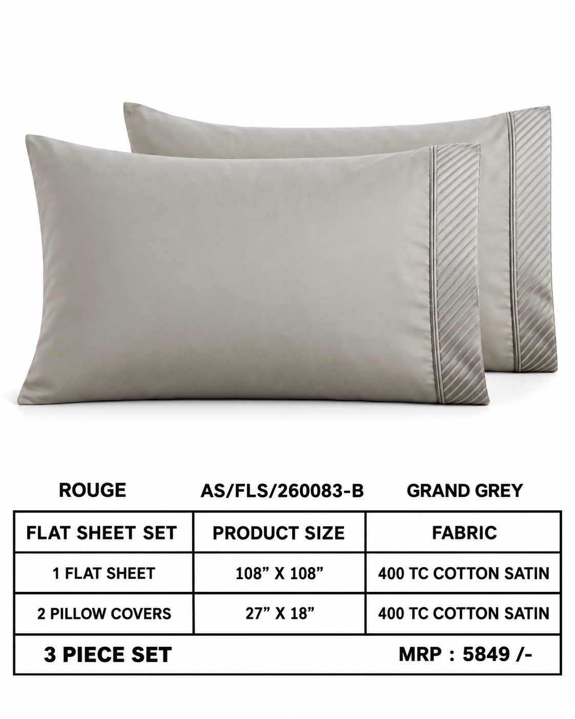 Anna Simona 3 Piece Flat Sheet Set