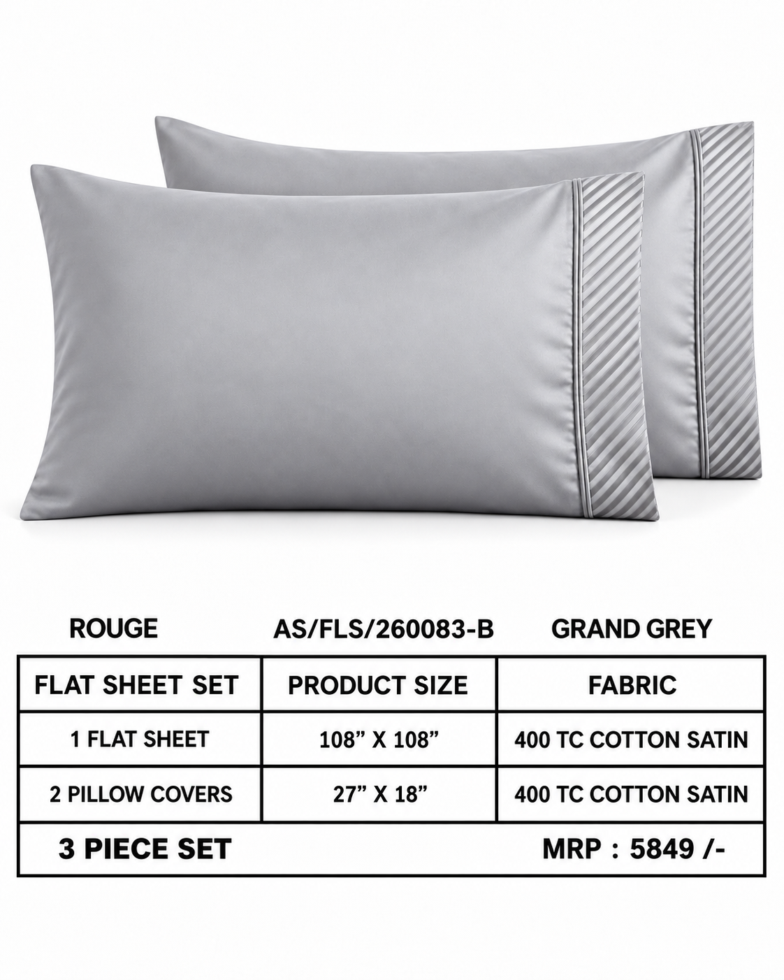 Anna Simona 3 Piece Flat Sheet Set